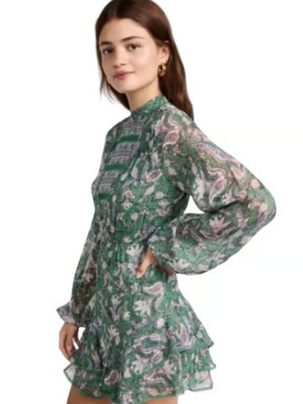 Hemant & Nandita Paisley Print Lisa Short Dress - XL